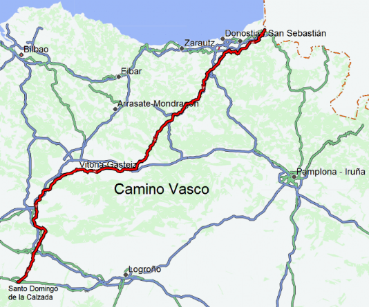 Karte: Camino Vasco